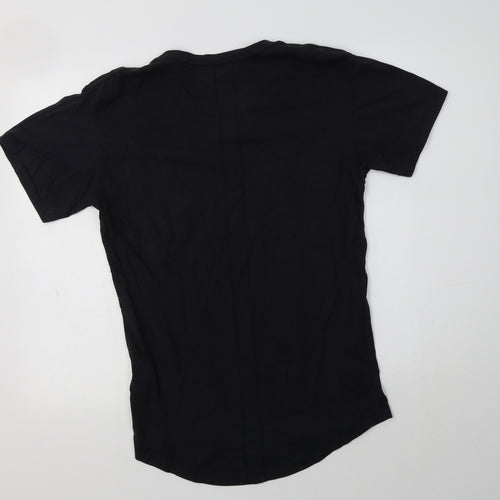 Religion Mens Black  Cotton  T-Shirt Size M V-Neck