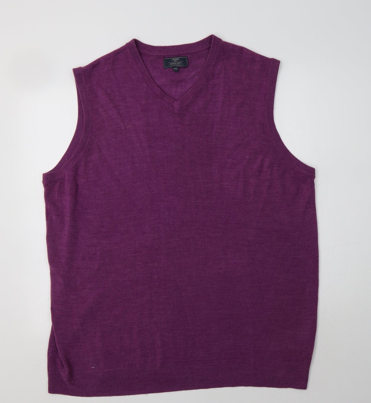Matalan Mens Purple V-Neck  Acrylic Vest Jumper Size 2XL