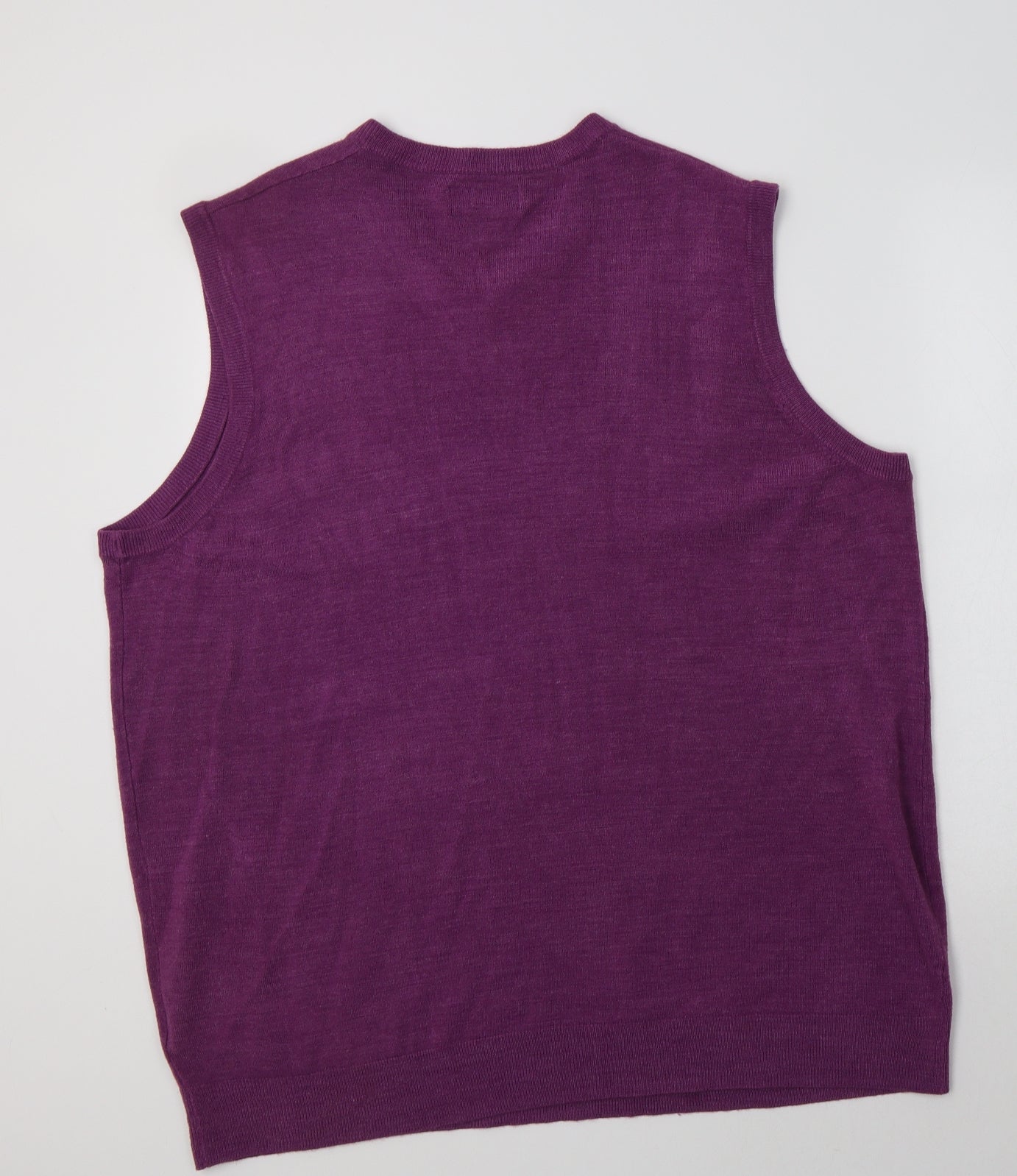 Matalan Mens Purple V-Neck  Acrylic Vest Jumper Size 2XL