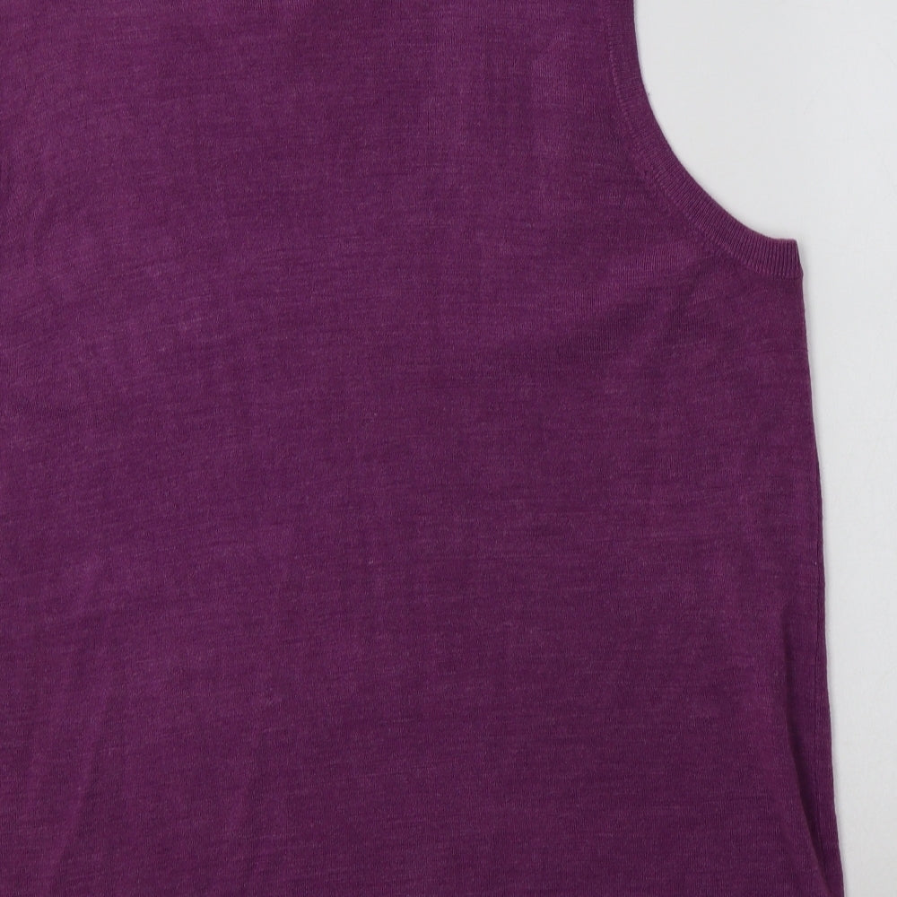 Matalan Mens Purple V-Neck  Acrylic Vest Jumper Size 2XL