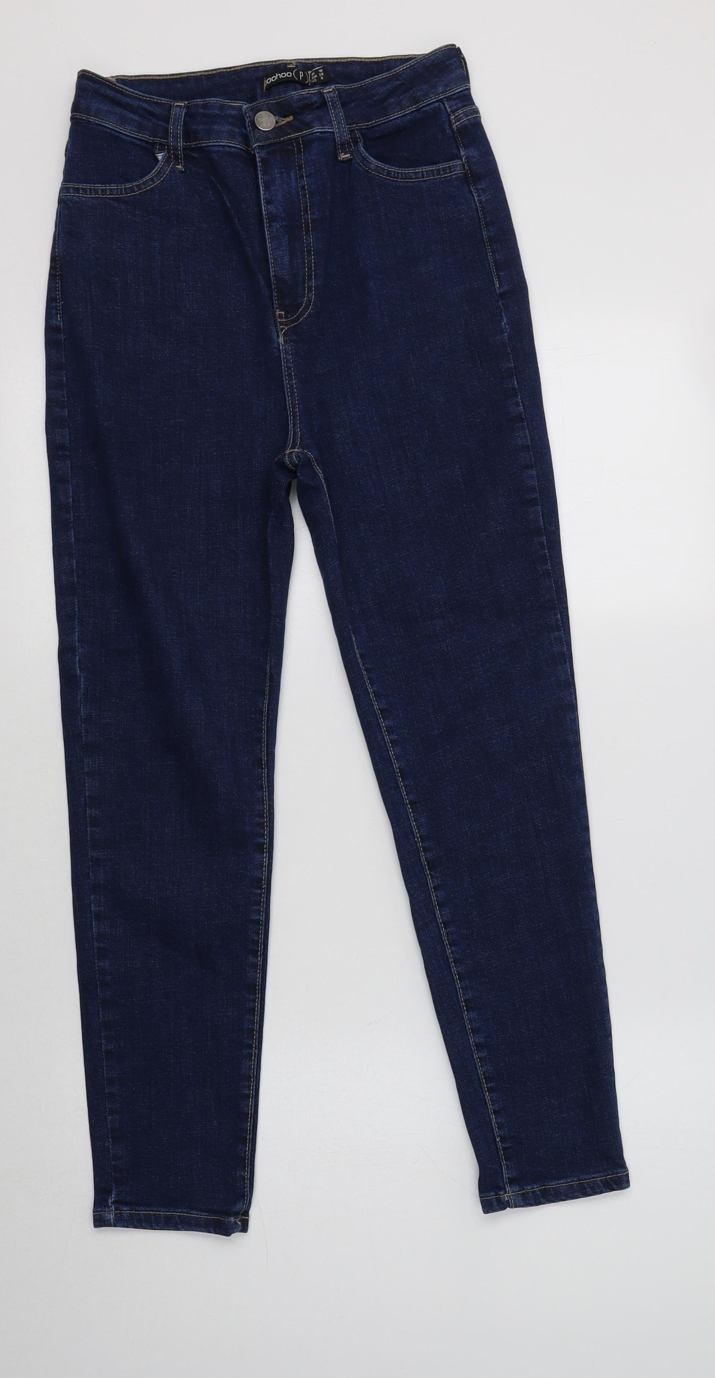Boohoo Womens Blue  Cotton Jegging Jeans Size 10 L28 in Regular