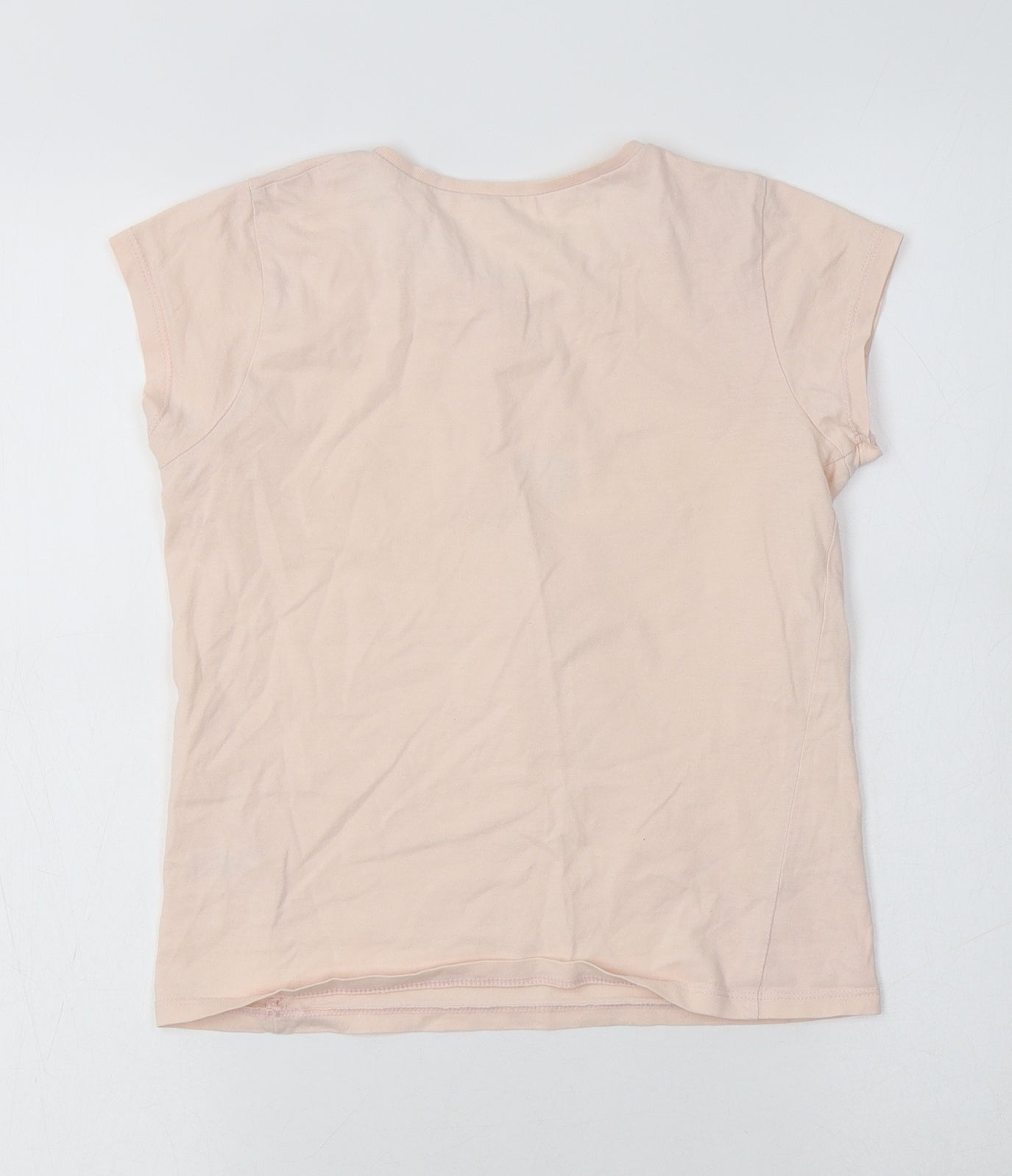 George Girls Pink  Cotton Basic T-Shirt Size 7-8 Years Crew Neck  - Ballerina