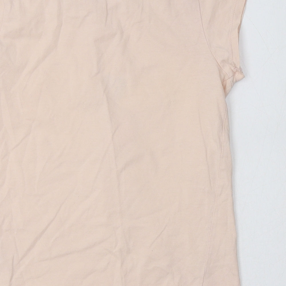 George Girls Pink  Cotton Basic T-Shirt Size 7-8 Years Crew Neck  - Ballerina