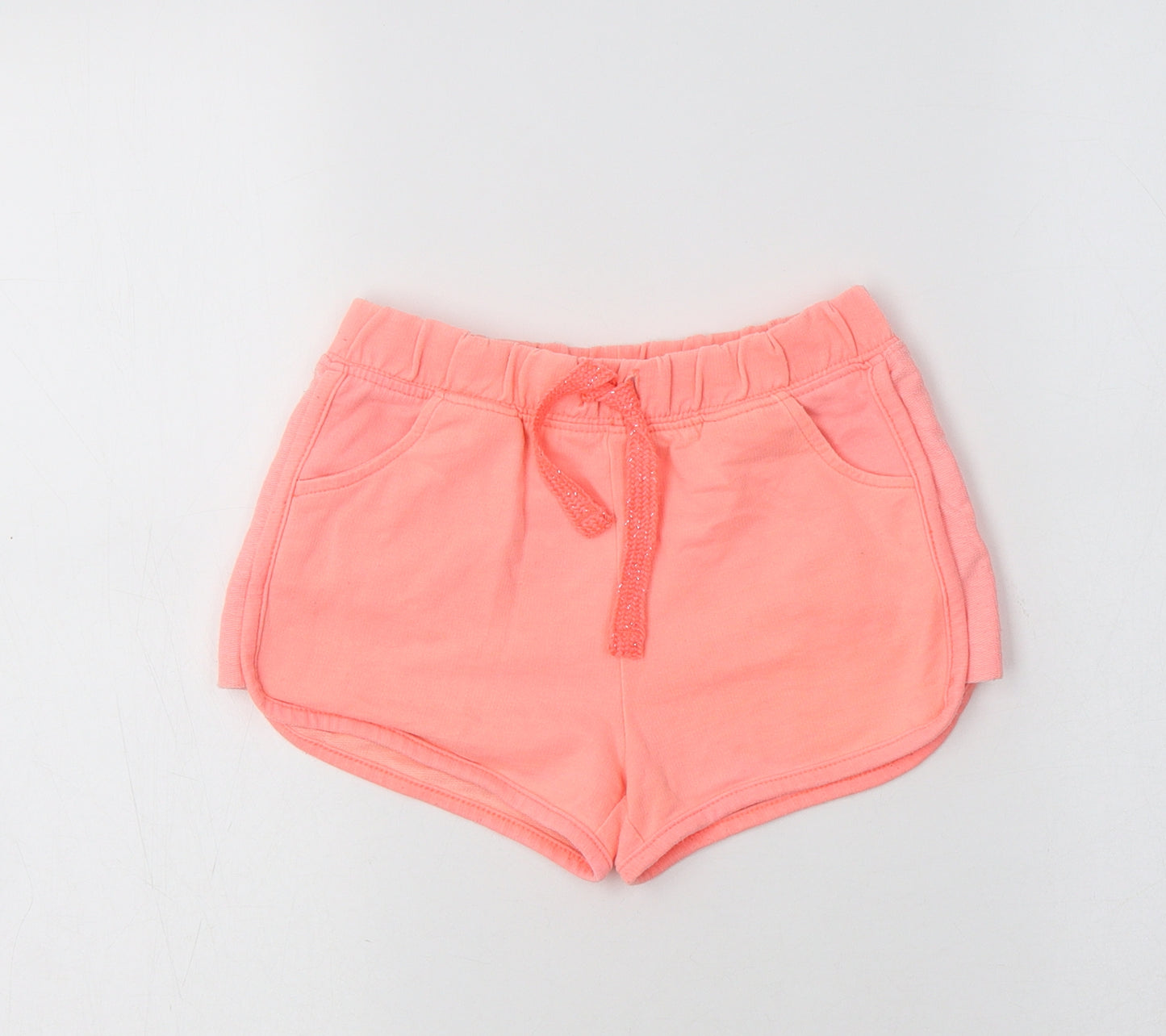 Matalan Girls Orange  Cotton Sweat Shorts Size 7 Years  Regular