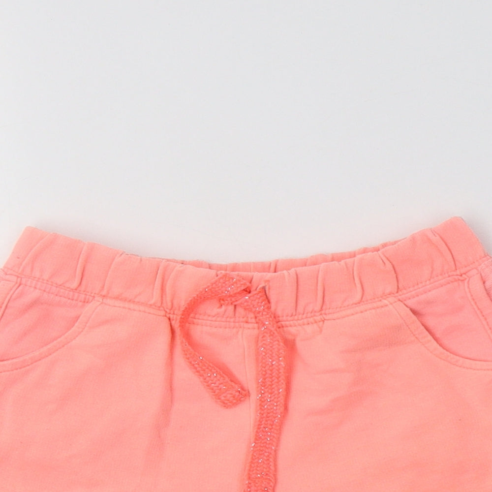 Matalan Girls Orange  Cotton Sweat Shorts Size 7 Years  Regular