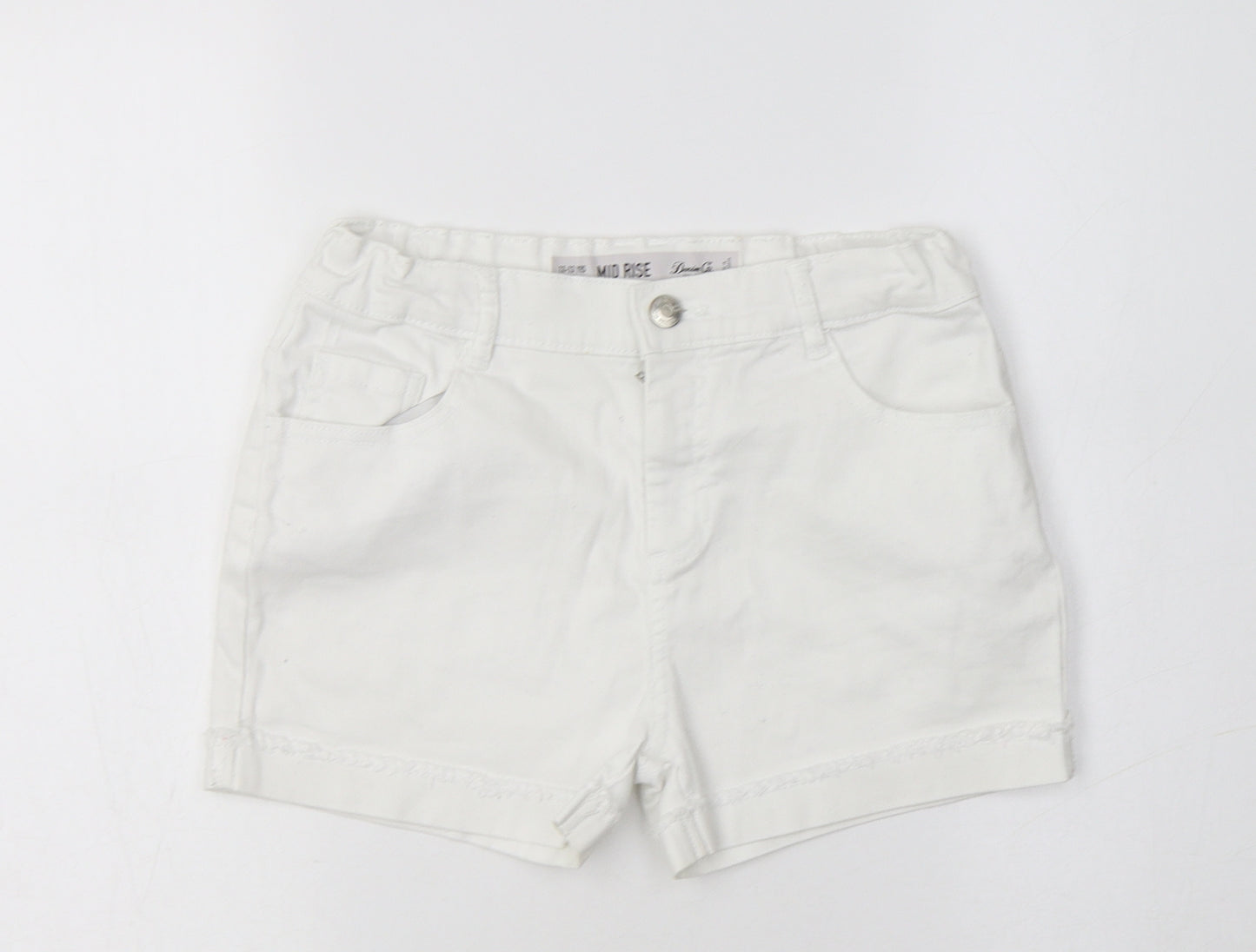 Primark Girls White  Cotton Hot Pants Shorts Size 12-13 Years  Regular