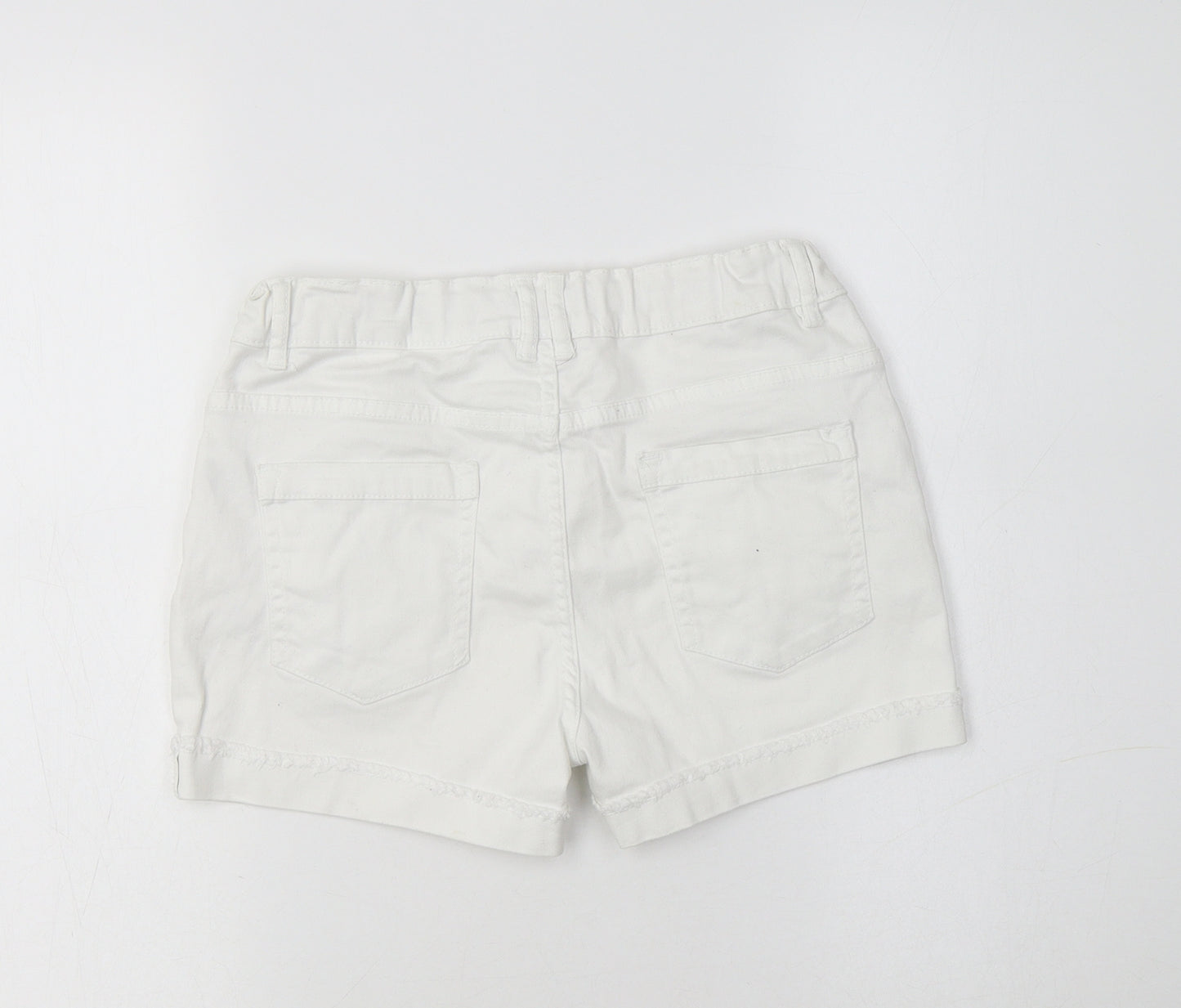 Primark Girls White  Cotton Hot Pants Shorts Size 12-13 Years  Regular