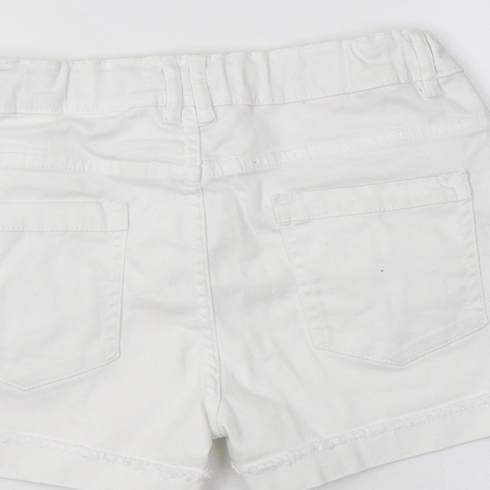 Primark Girls White  Cotton Hot Pants Shorts Size 12-13 Years  Regular