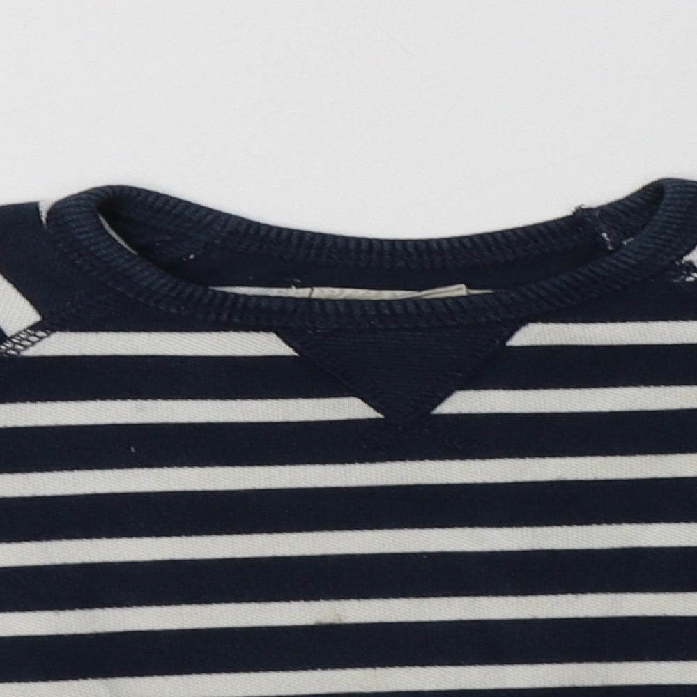 H&M Baby Blue Striped Cotton Pullover Jumper Size 18-24 Months