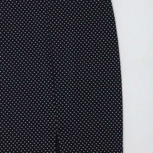 M&S Womens Blue Polka Dot Polyester Straight & Pencil Skirt Size 10