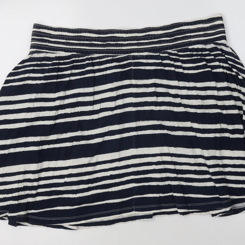 H&M Womens Blue Striped Cotton Flare Skirt Size M