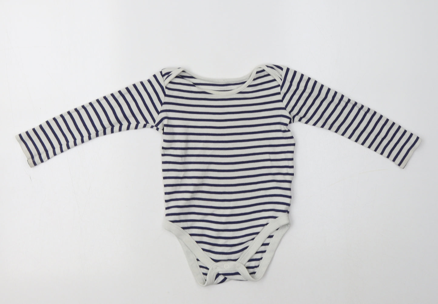 John Lewis Baby White Striped Cotton Romper One-Piece Size 18-24 Months