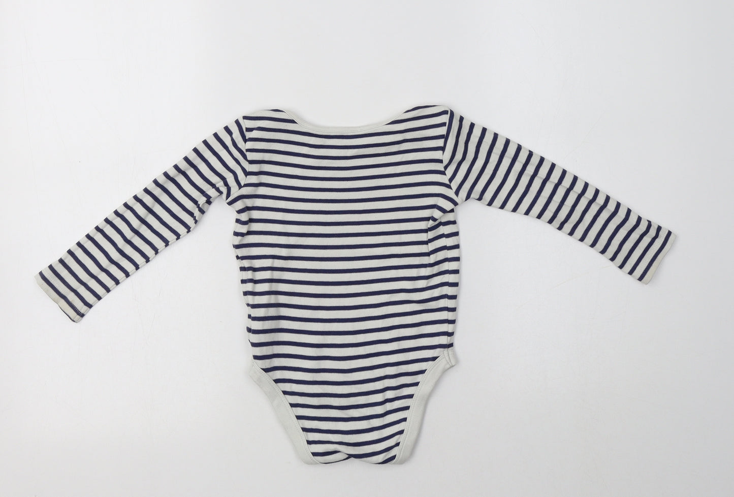 John Lewis Baby White Striped Cotton Romper One-Piece Size 18-24 Months