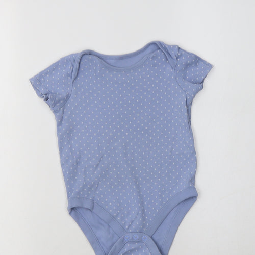 F&F Baby Blue Polka Dot Cotton Romper One-Piece Size 18-24 Months