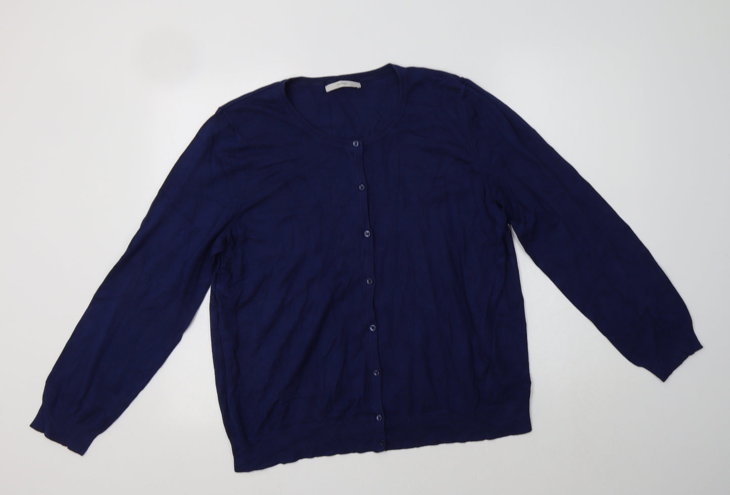 George Womens Blue Crew Neck  Viscose Cardigan Jumper Size 20