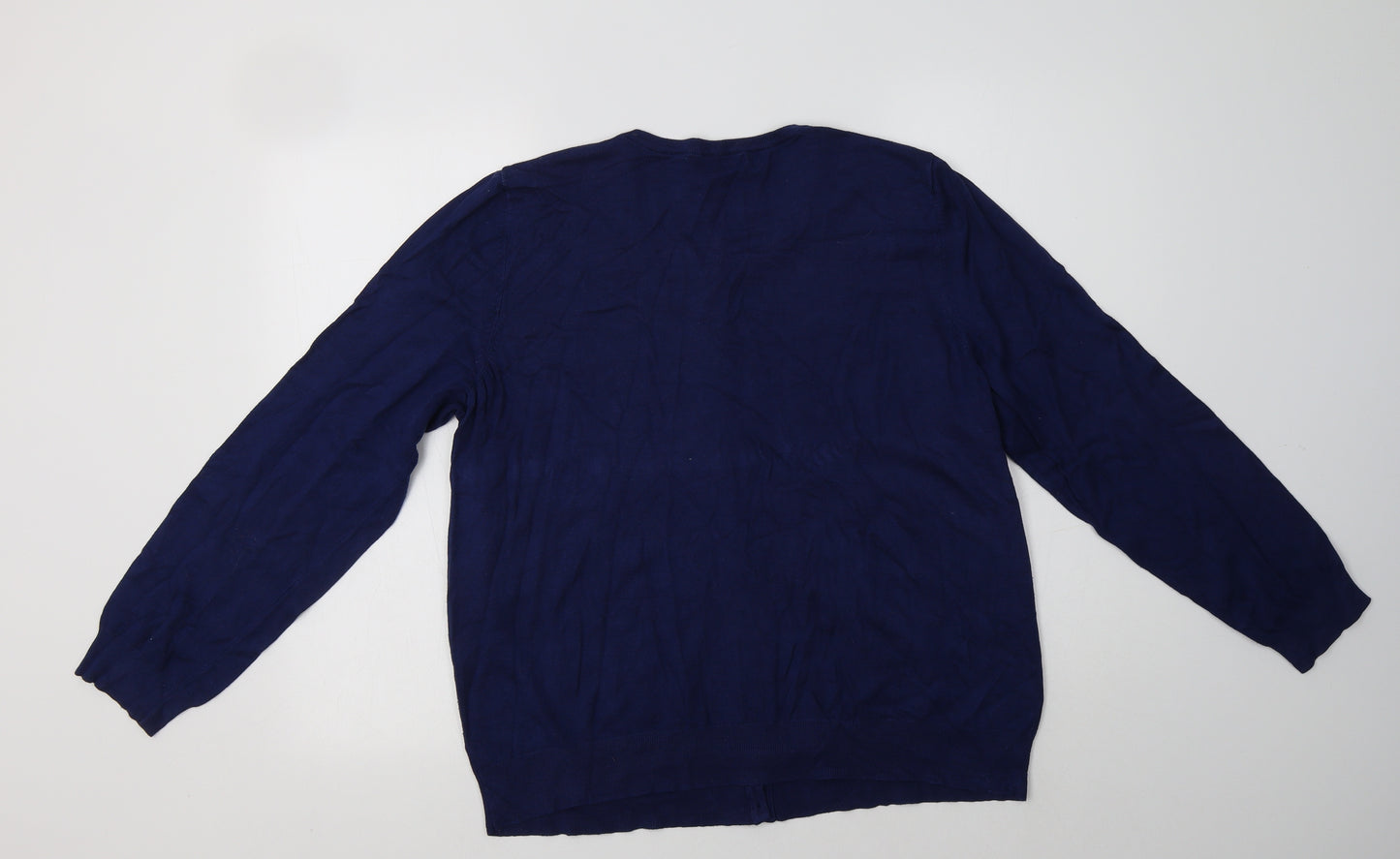 George Womens Blue Crew Neck  Viscose Cardigan Jumper Size 20