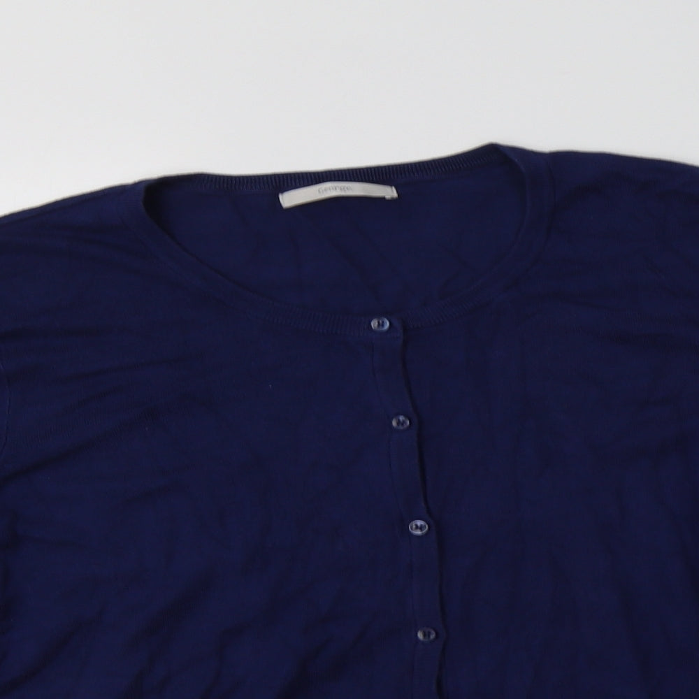 George Womens Blue Crew Neck  Viscose Cardigan Jumper Size 20