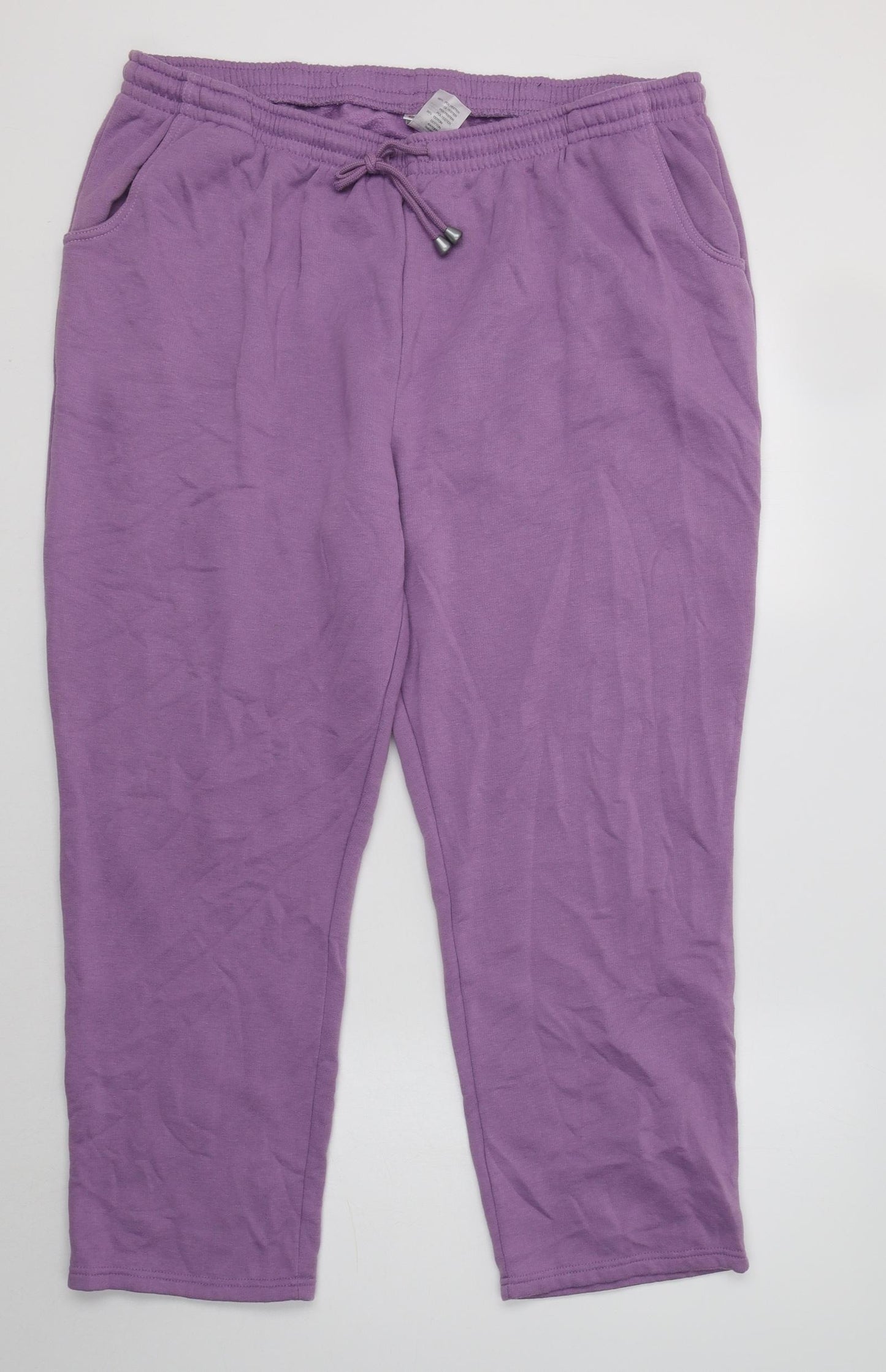Damart Womens Purple  Polyester Jogger Trousers Size 22 L28 in Regular