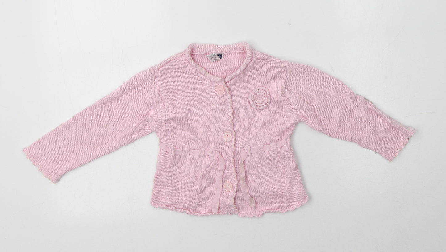 M&Co Baby Pink  Cotton Cardigan Jumper Size 12-18 Months