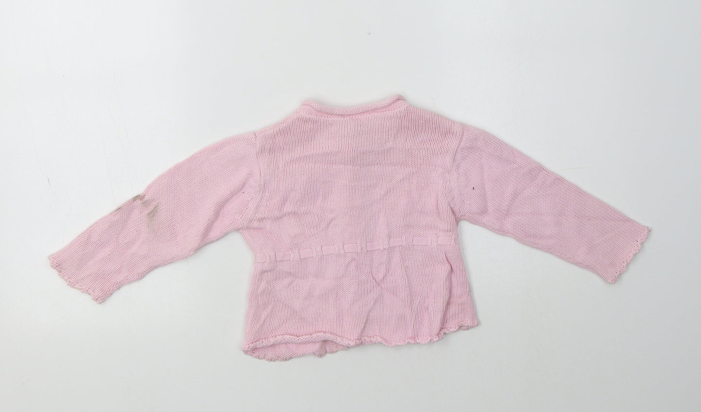 M&Co Baby Pink  Cotton Cardigan Jumper Size 12-18 Months