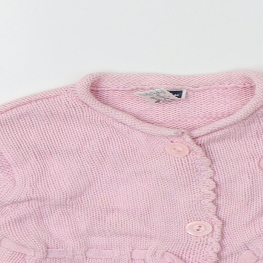 M&Co Baby Pink  Cotton Cardigan Jumper Size 12-18 Months