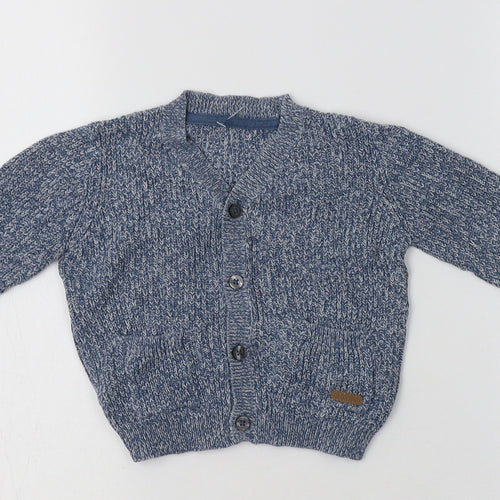 M&S Baby Blue  Cotton Cardigan Jumper Size 6-9 Months