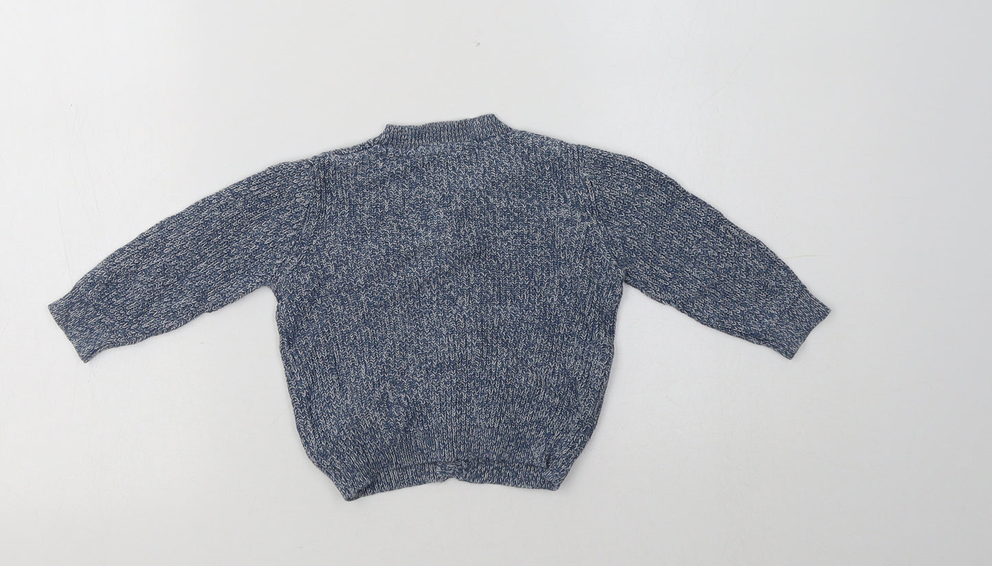 M&S Baby Blue  Cotton Cardigan Jumper Size 6-9 Months