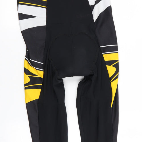 B Twin Mens Black Colourblock Polyamide Compression Leggings Size M L27 in Regular  - One Piece Cycling suit Padded seat