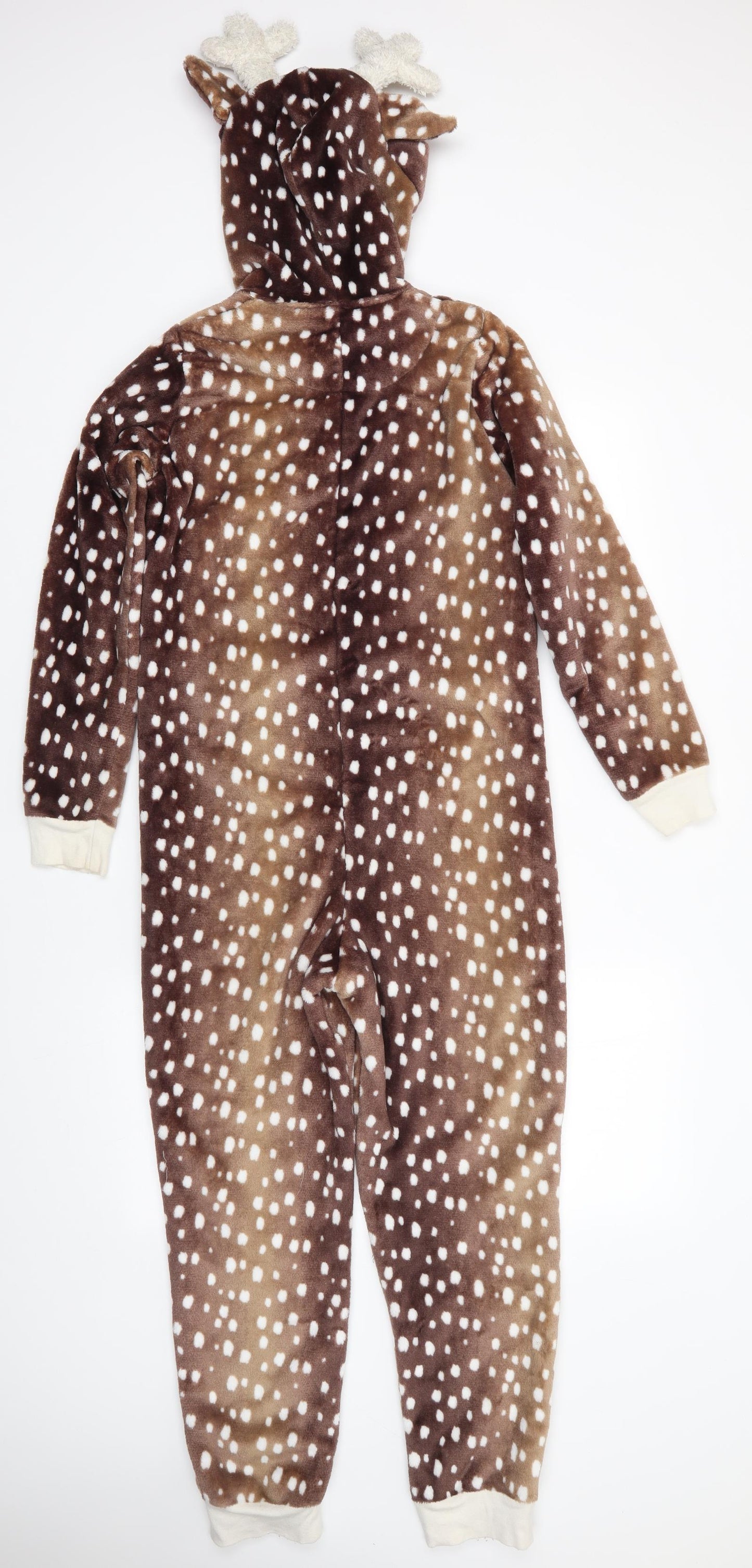 Marks and Spencer Girls Brown Animal Print Polyester  One Piece Size 11-12 Years   - Antelope Head Hood