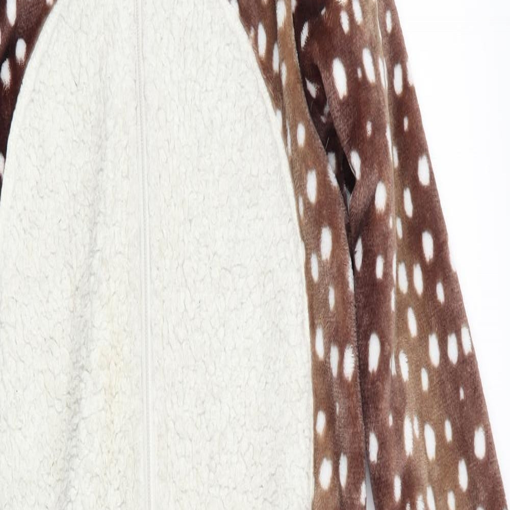 Marks and Spencer Girls Brown Animal Print Polyester  One Piece Size 11-12 Years   - Antelope Head Hood
