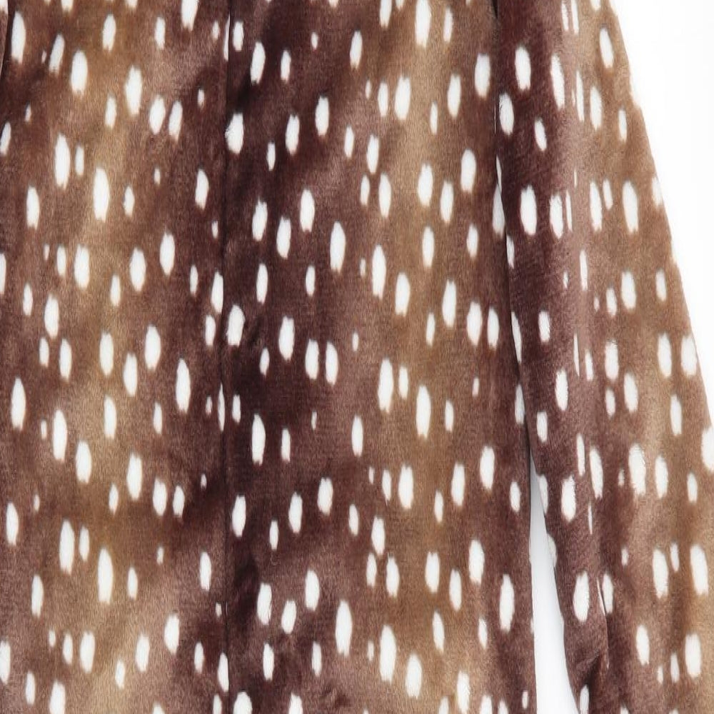 Marks and Spencer Girls Brown Animal Print Polyester  One Piece Size 11-12 Years   - Antelope Head Hood
