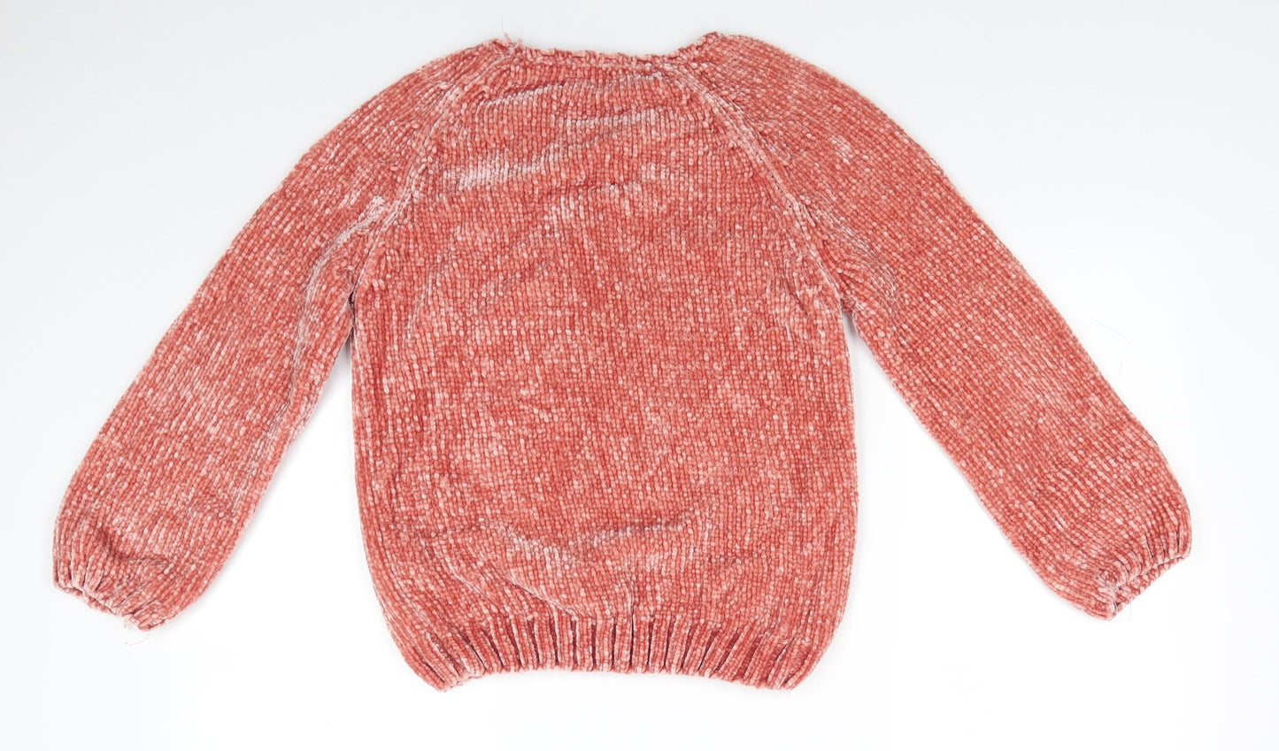 Zara Womens Orange Round Neck  Polyester Pullover Jumper Size 10   - Orange mix Very Soft