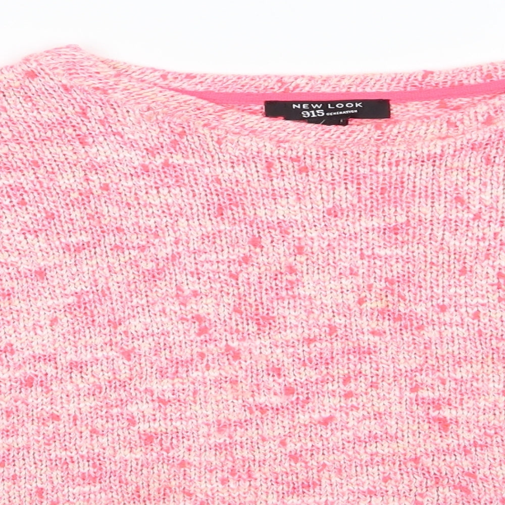 New Look 915 Generation Girls Orange Round Neck  Acrylic Pullover Jumper Size 14-15 Years   - Florescent Orange Mix