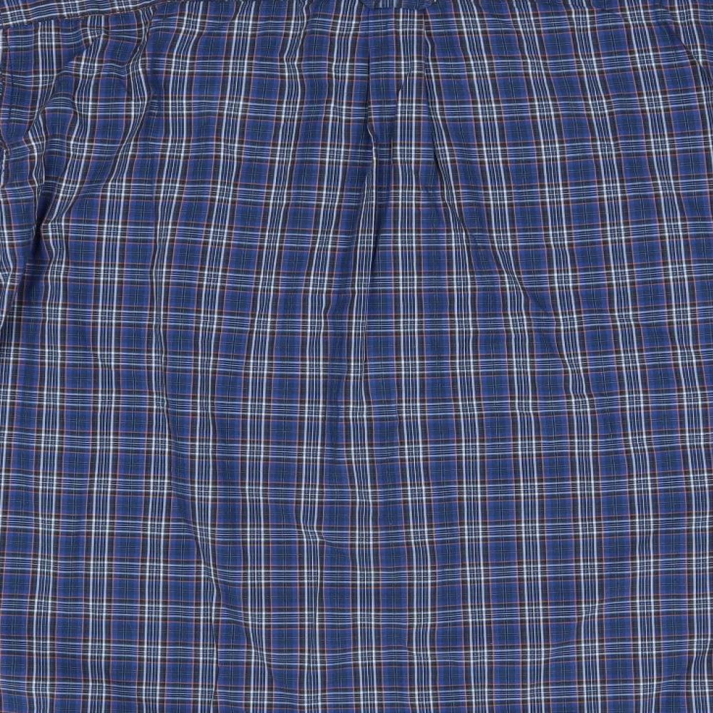 NEXT Mens Blue Check Cotton  Button-Up Size 2XL Collared