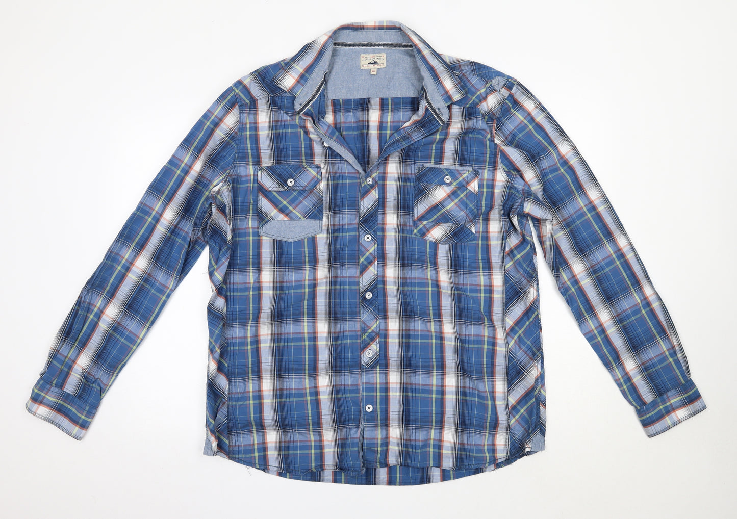 NEXT Mens Multicoloured Check Cotton  Button-Up Size 2XL Collared