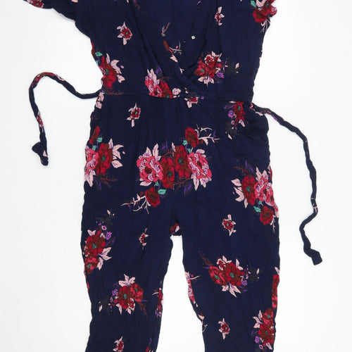 Patrons of Peace Womens Multicoloured Floral Viscose Jumpsuit One-Piece Size L L20 in
