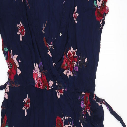 Patrons of Peace Womens Multicoloured Floral Viscose Jumpsuit One-Piece Size L L20 in