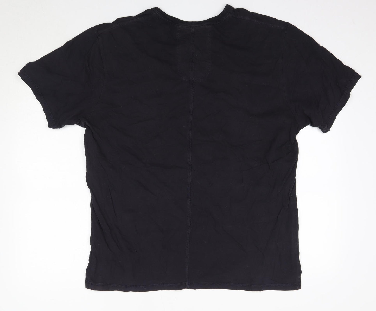 Fcuk Mens Blue  Cotton  T-Shirt Size L Round Neck