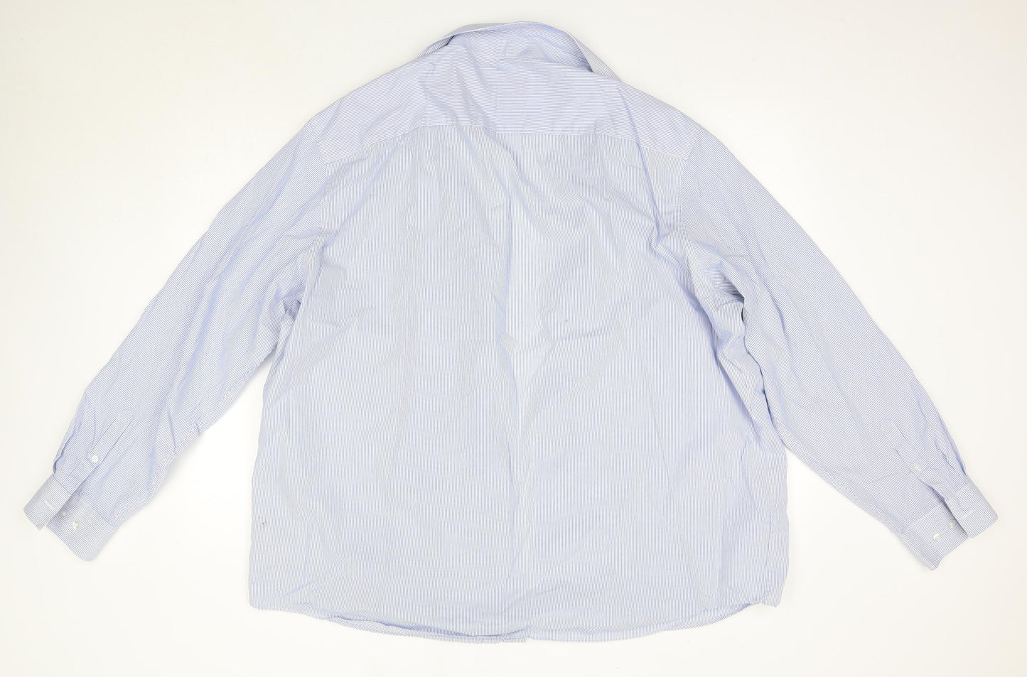 F&F Mens Blue  Cotton  Dress Shirt Size 18.5 Collared