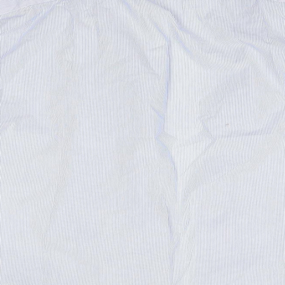 F&F Mens Blue  Cotton  Dress Shirt Size 18.5 Collared