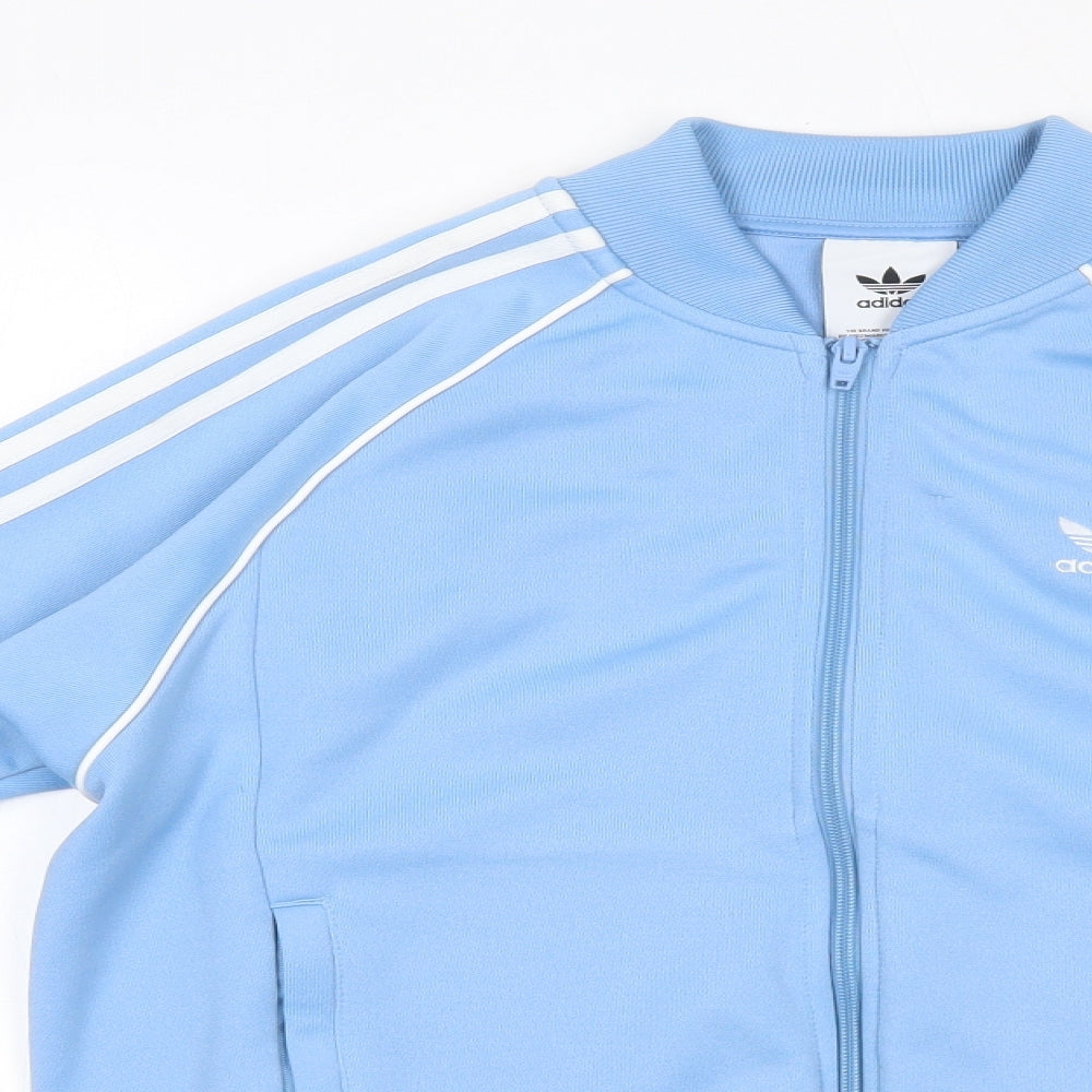 adidas Mens Blue High Neck  Polyester Full Zip Jumper Size S