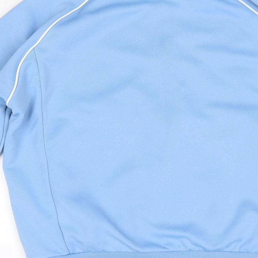 adidas Mens Blue High Neck  Polyester Full Zip Jumper Size S