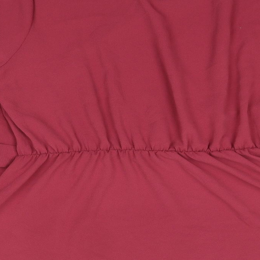 Select Womens Pink  Polyester Basic Blouse Size 18 V-Neck