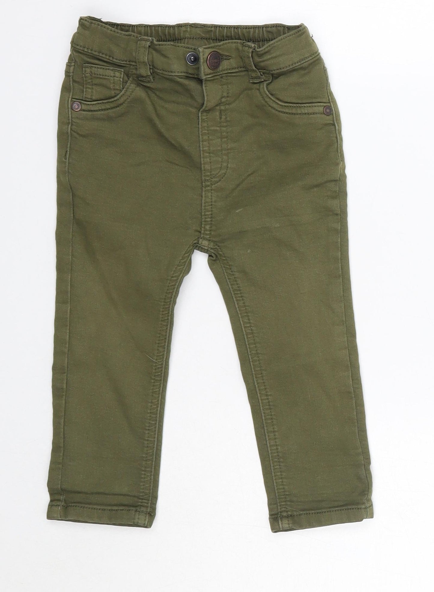 George Baby Green  Cotton Jogger Trousers Size 12-18 Months