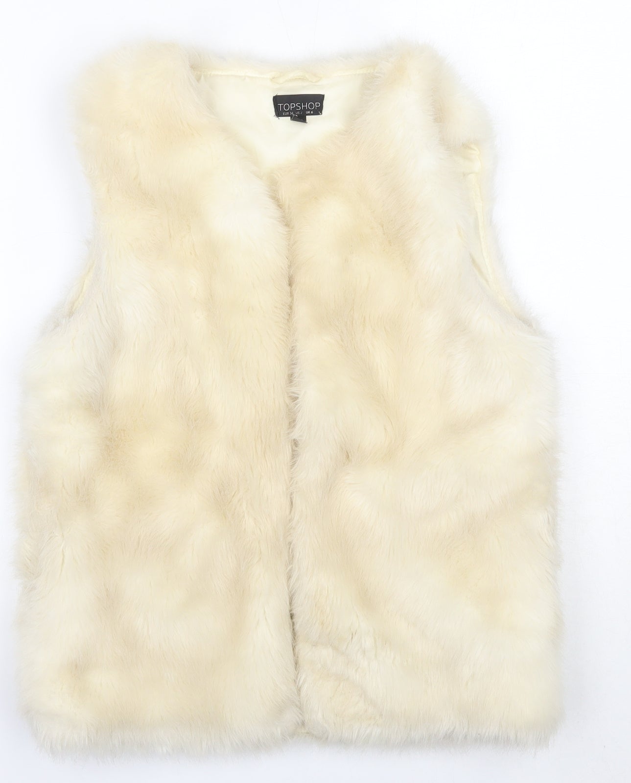 Topshop Womens Ivory   Gilet Jacket Size 6
