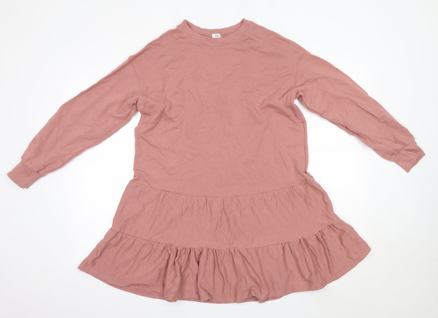 River Island Womens Pink  100% Cotton Jumper Dress  Size XS  Round Neck
