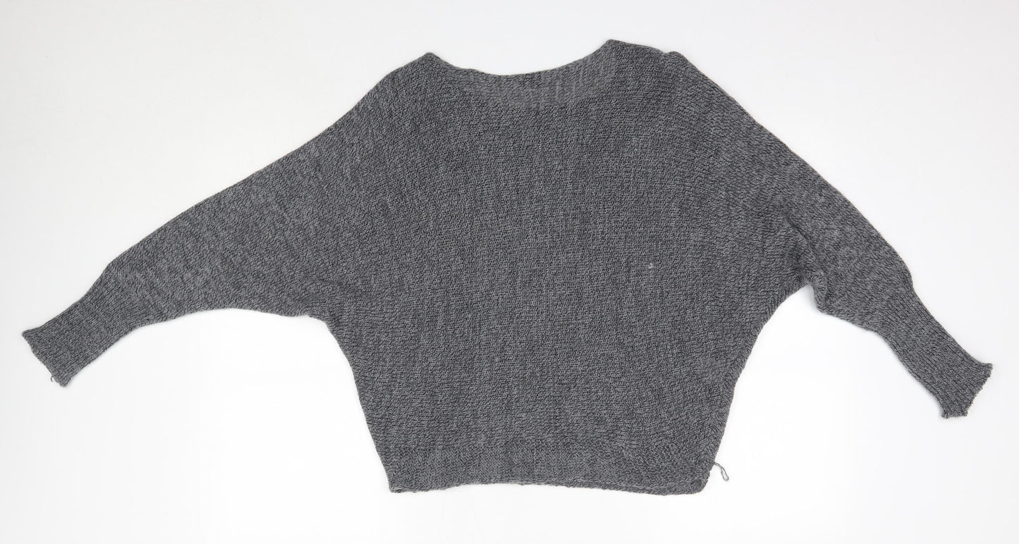 Yida Womens Grey Round Neck  Acrylic Pullover Jumper Size M   - Made in Italy