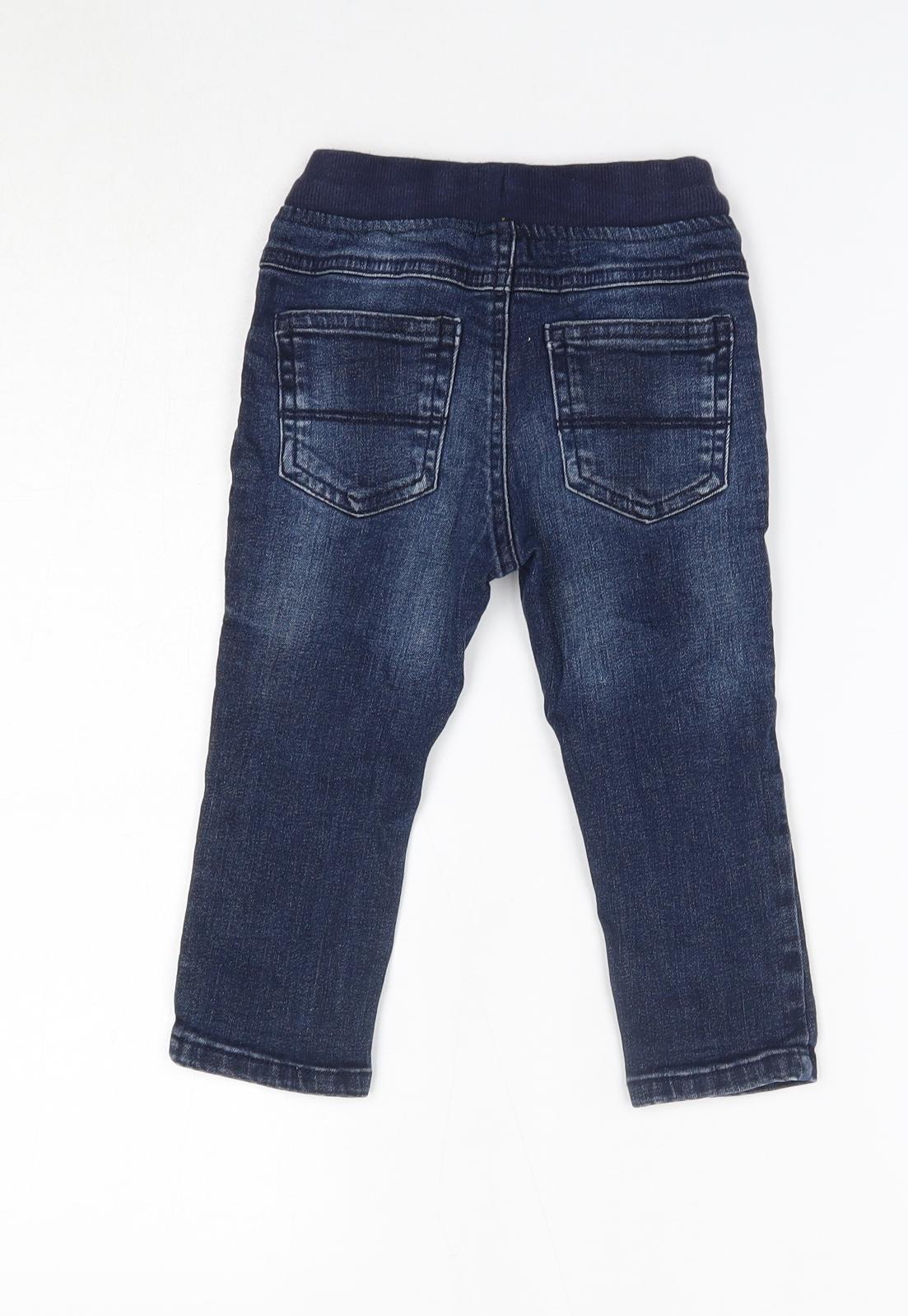 NEXT Baby Blue  Cotton Jogger Trousers Size 12-18 Months