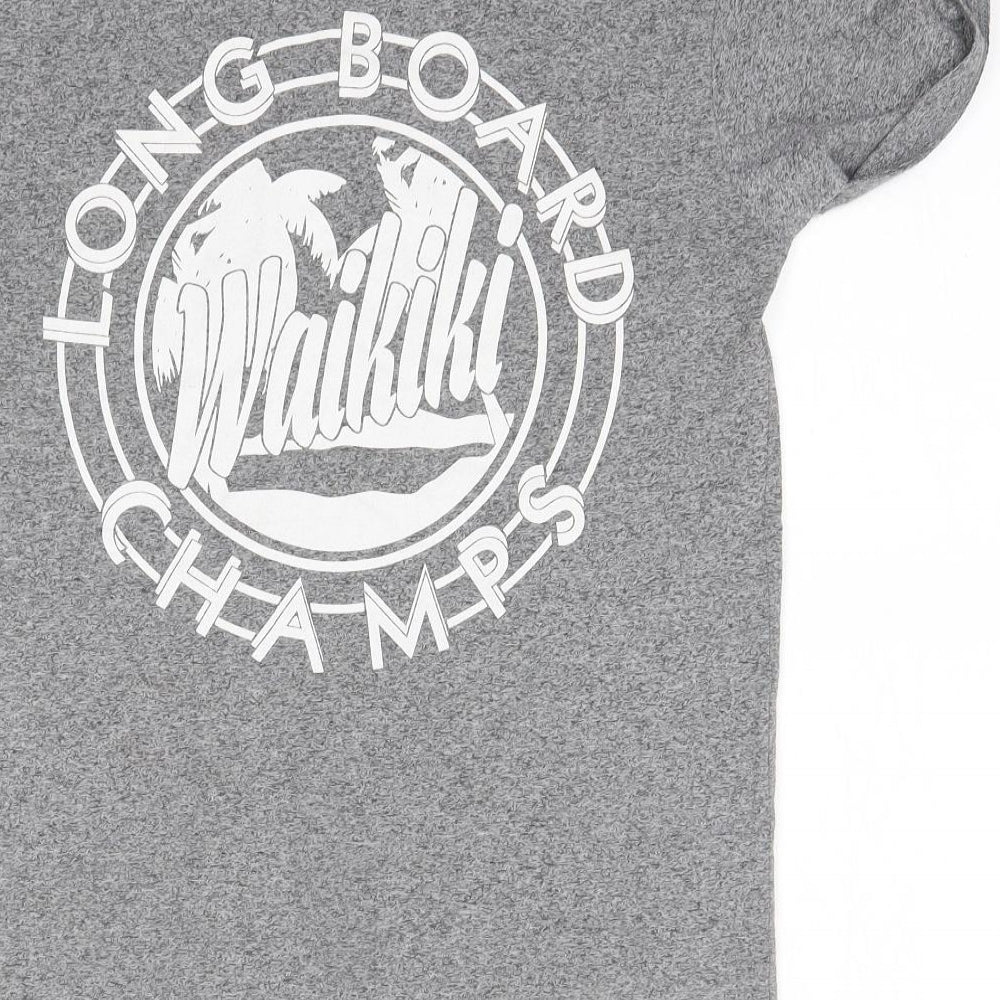 Topman Mens Grey  Cotton  T-Shirt Size XS Round Neck