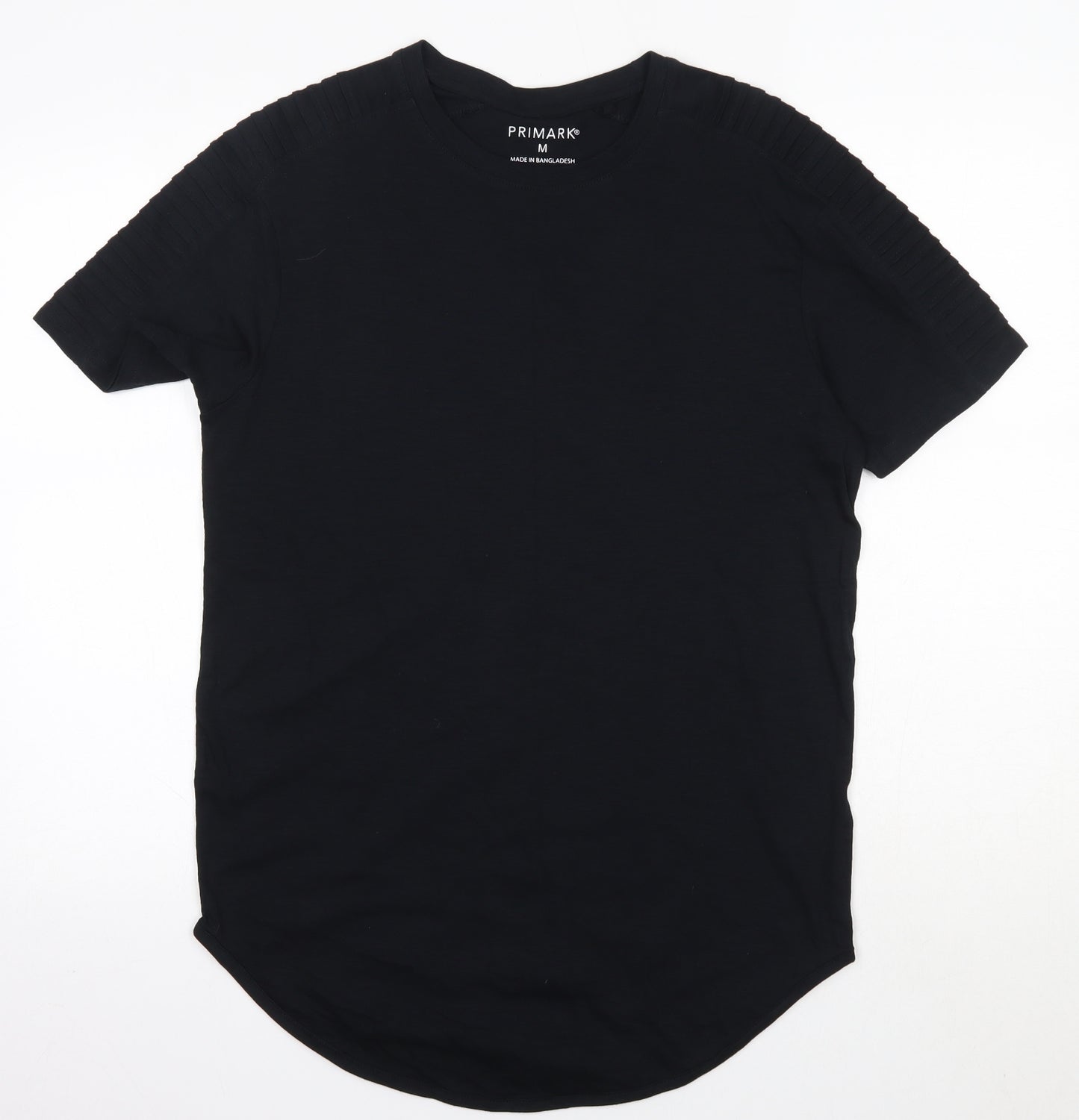 Primark Mens Black  Cotton  T-Shirt Size M Round Neck